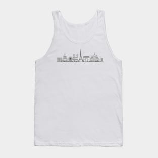 Paris France Line Art Tank Top